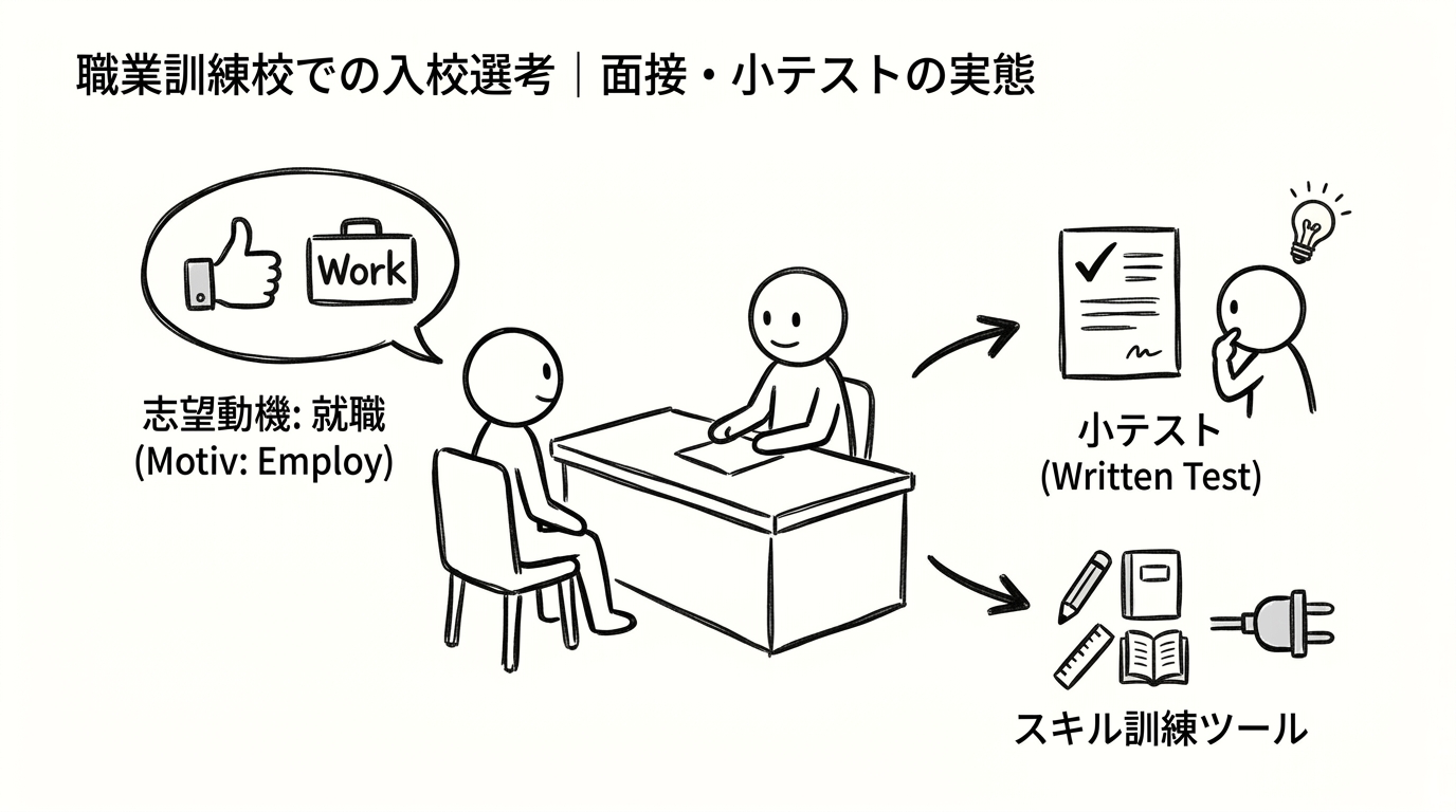 職業訓練校での入校選考|面接・小テストの実態