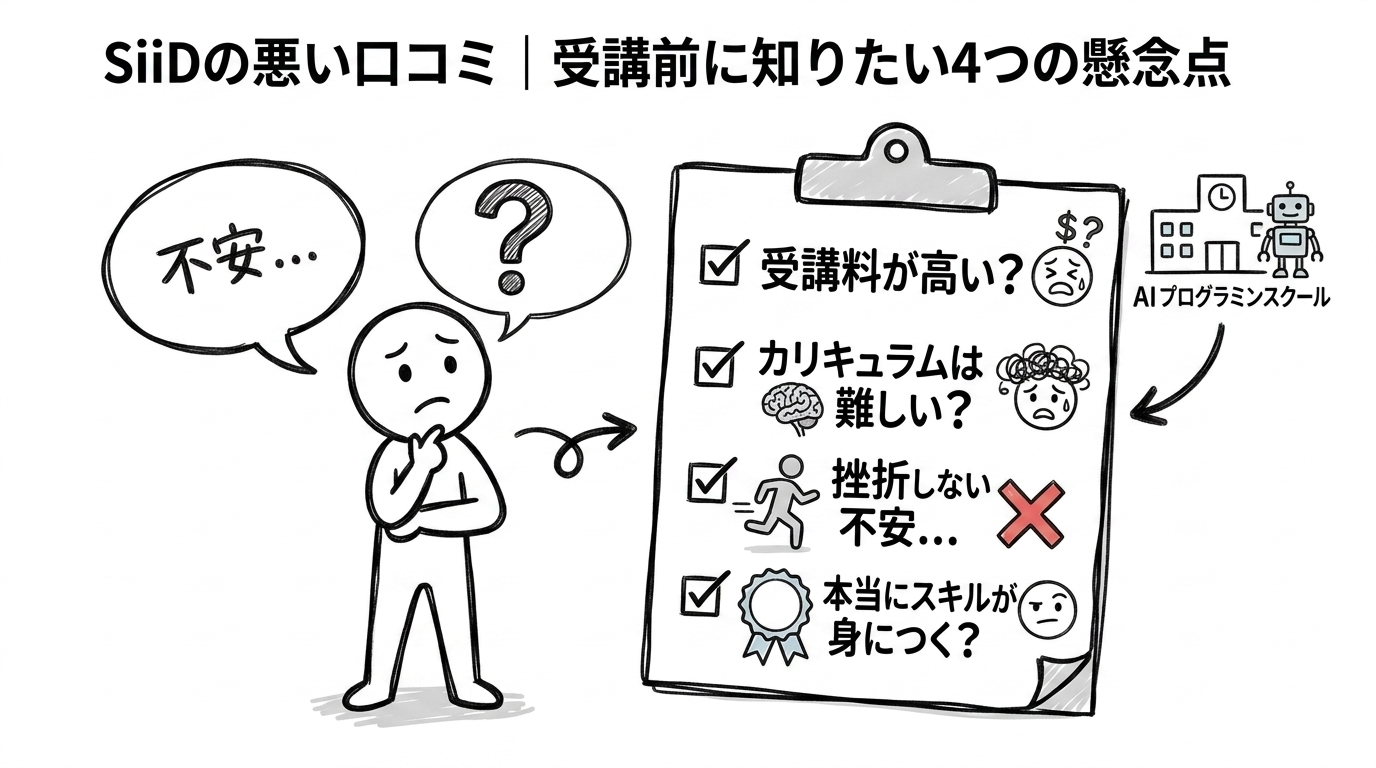 SiiDの悪い口コミ｜受講前に知りたい4つの懸念点