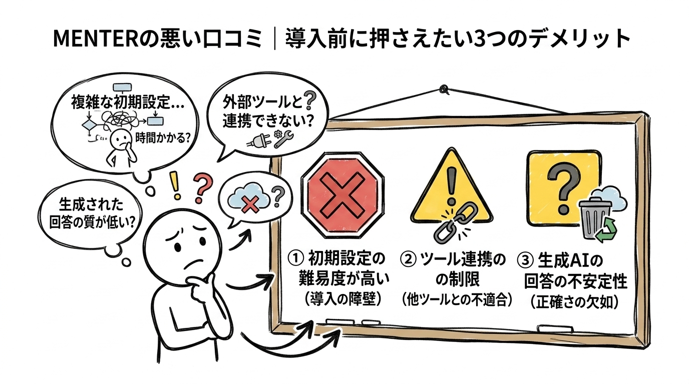 MENTERの悪い口コミ｜導入前に押さえたい3つのデメリット