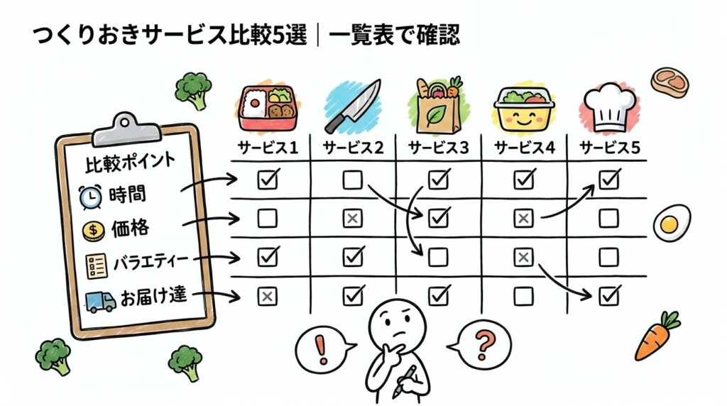 つくりおきサービス比較5選｜一覧表で確認