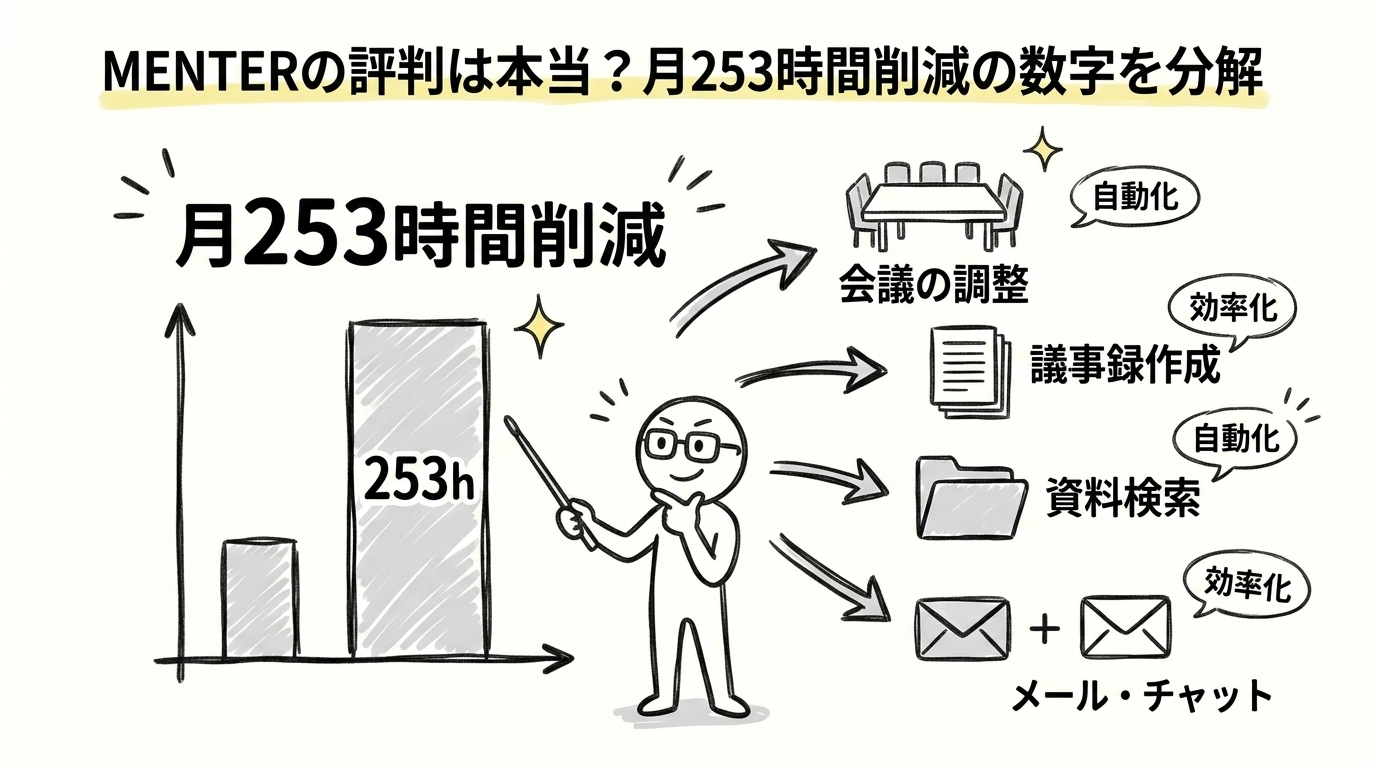 MENTERの評判は本当？月253時間削減の数字を分解