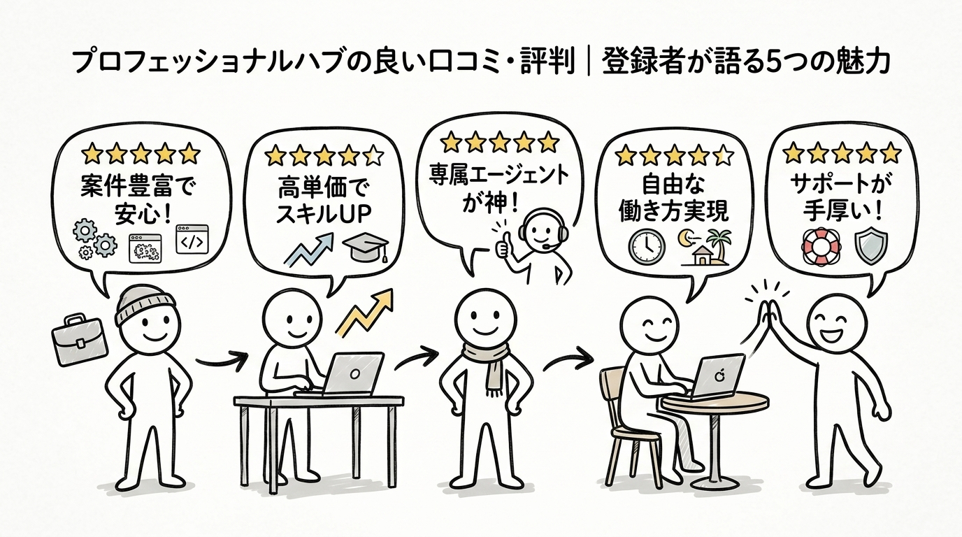 プロフェッショナルハブの良い口コミ・評判｜登録者が語る5つの魅力