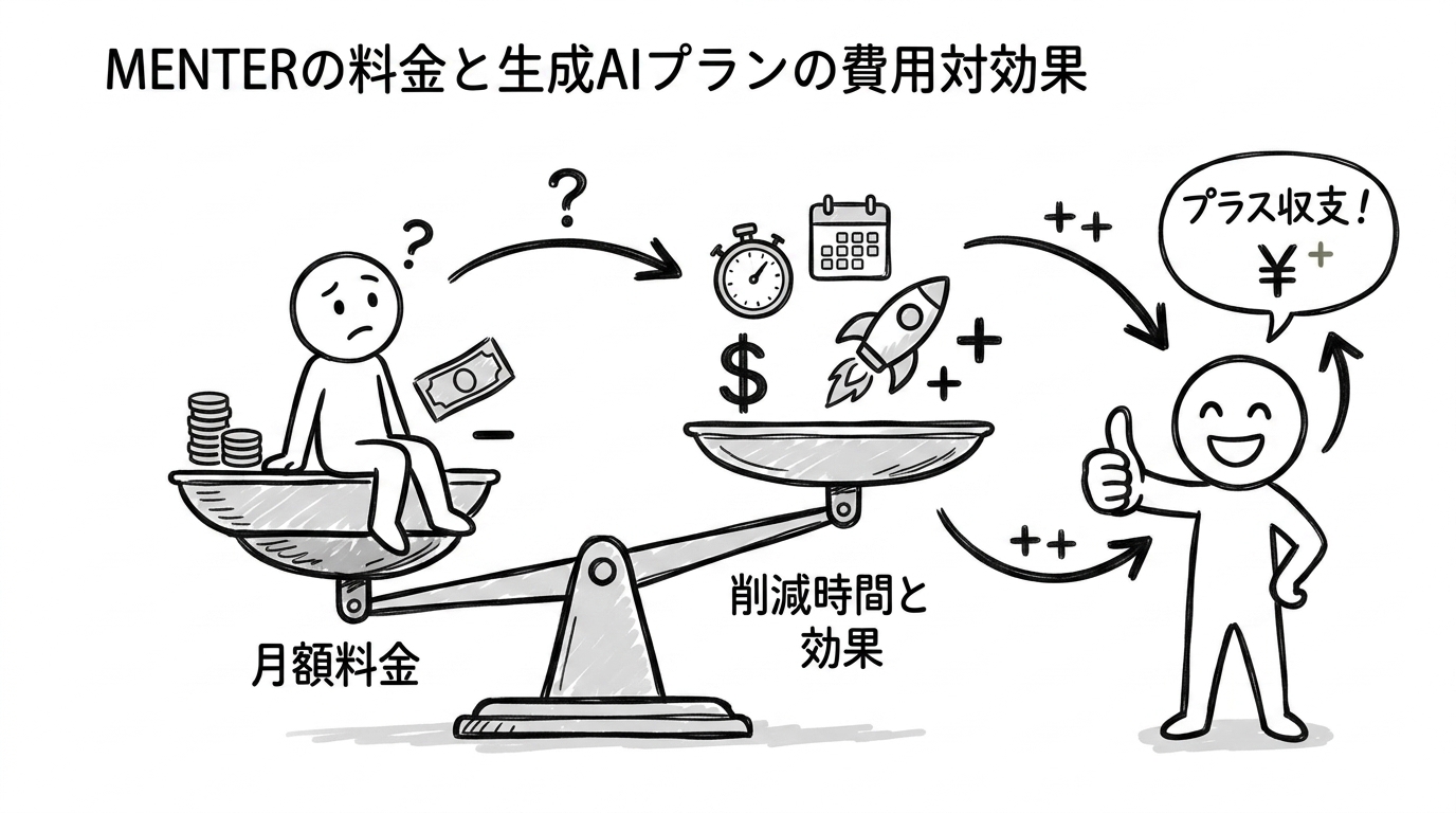 MENTERの料金と生成AIプランの費用対効果