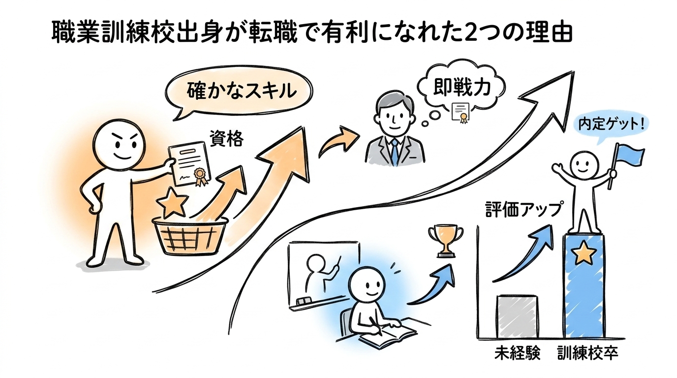 職業訓練校出身が転職で有利になれた2つの理由