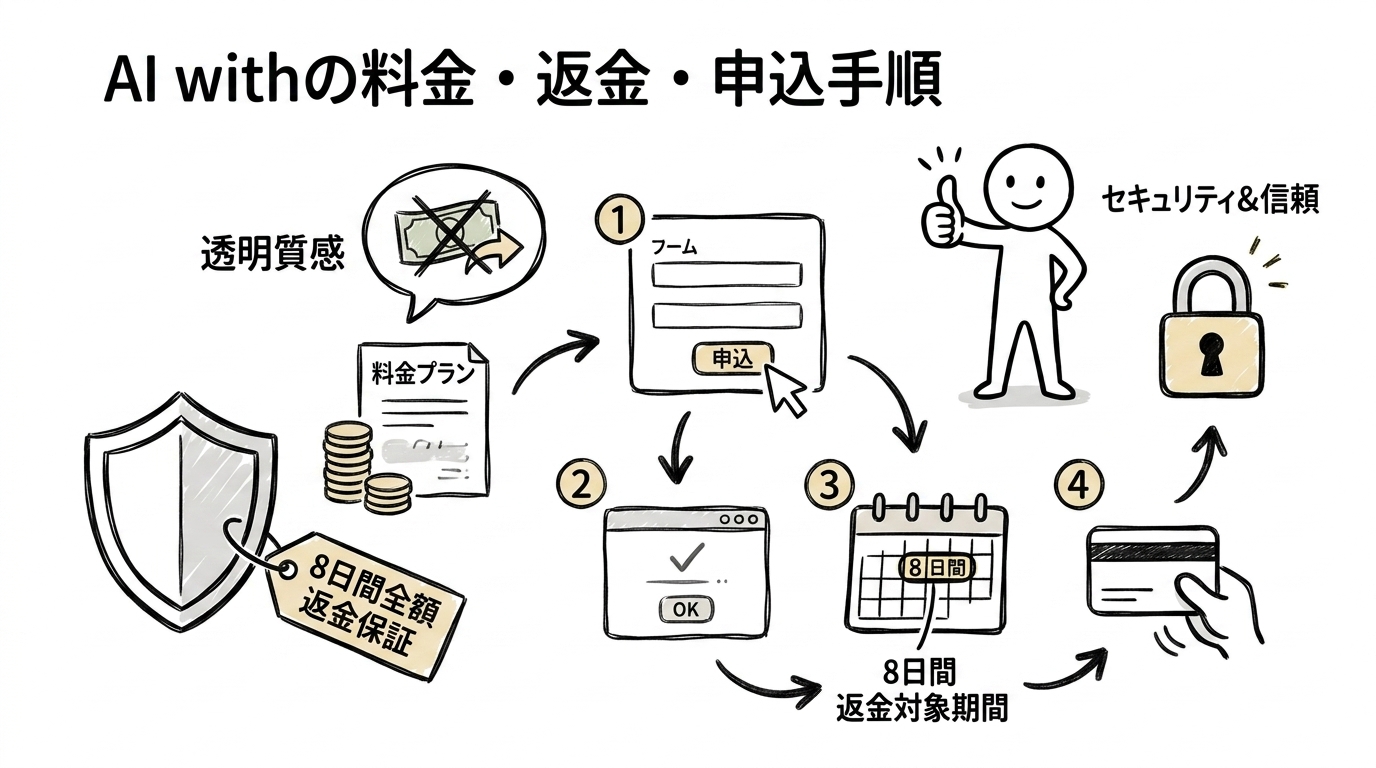 AI withの料金と支払い方法・返金保証