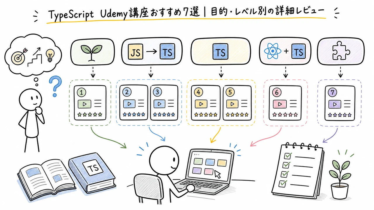 TypeScript Udemy講座おすすめ7選|目的・レベル別の詳細レビュー