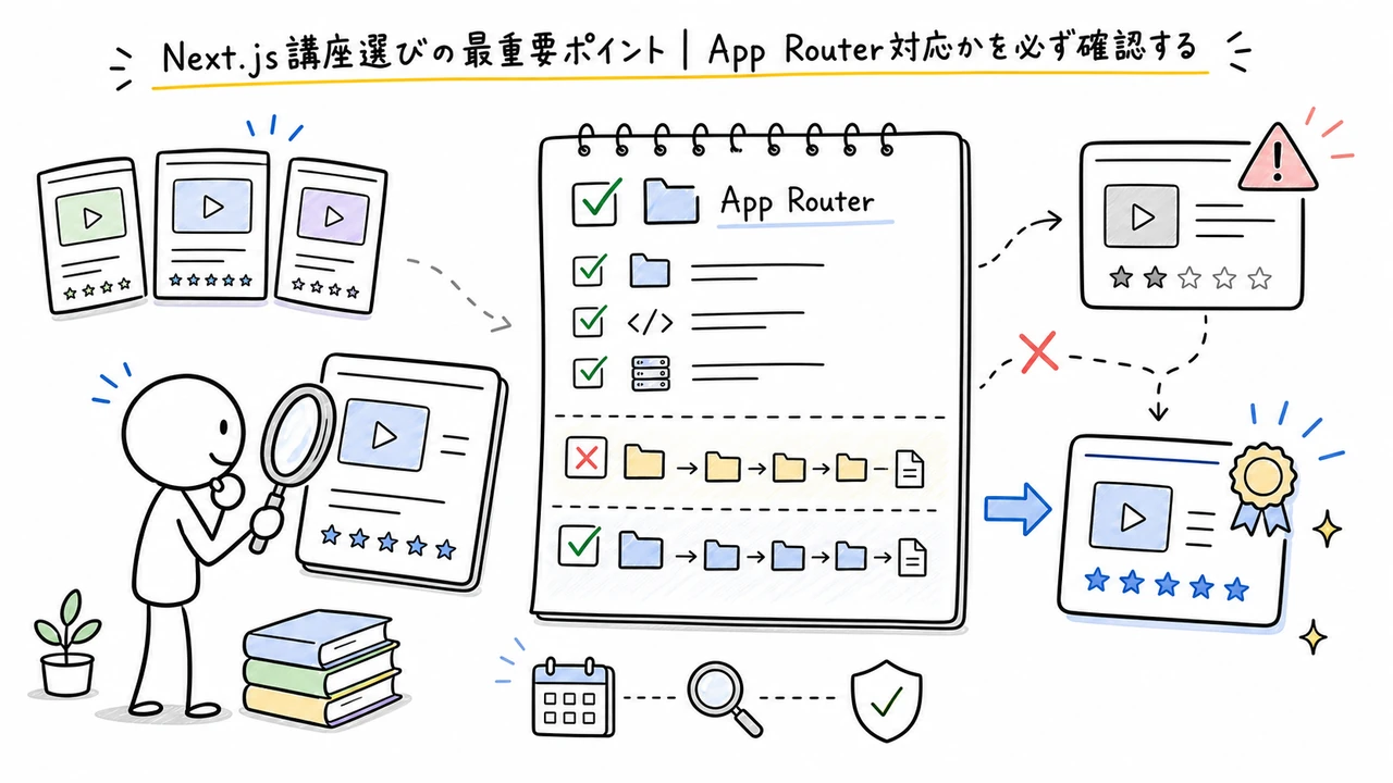 Next.js講座選びの最重要ポイント|App Router対応かを必ず確認する