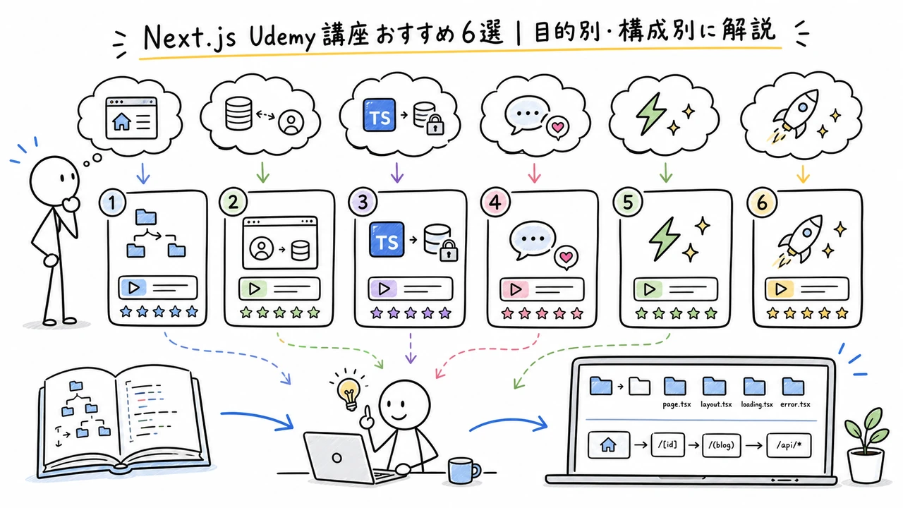 Next.js Udemy講座おすすめ6選|目的別・構成別に解説