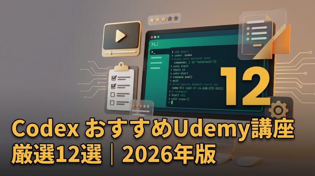 CodexのおすすめUdemy講座12選を解説する記事のアイキャッチ画像