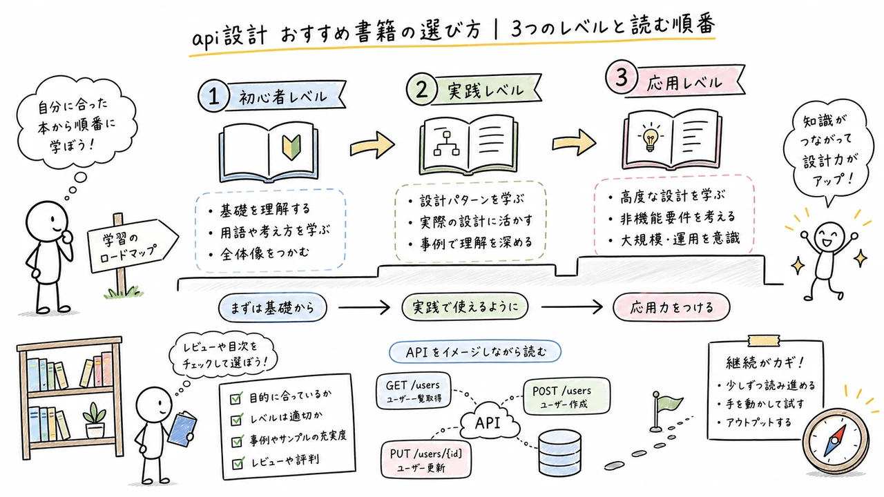 api設計 おすすめ書籍の選び方|3つのレベルと読む順番