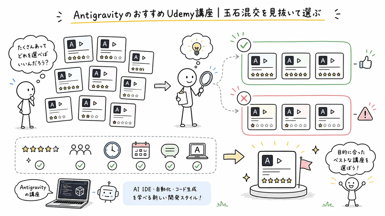 AntigravityのおすすめUdemy講座｜玉石混交を見抜いて選ぶ