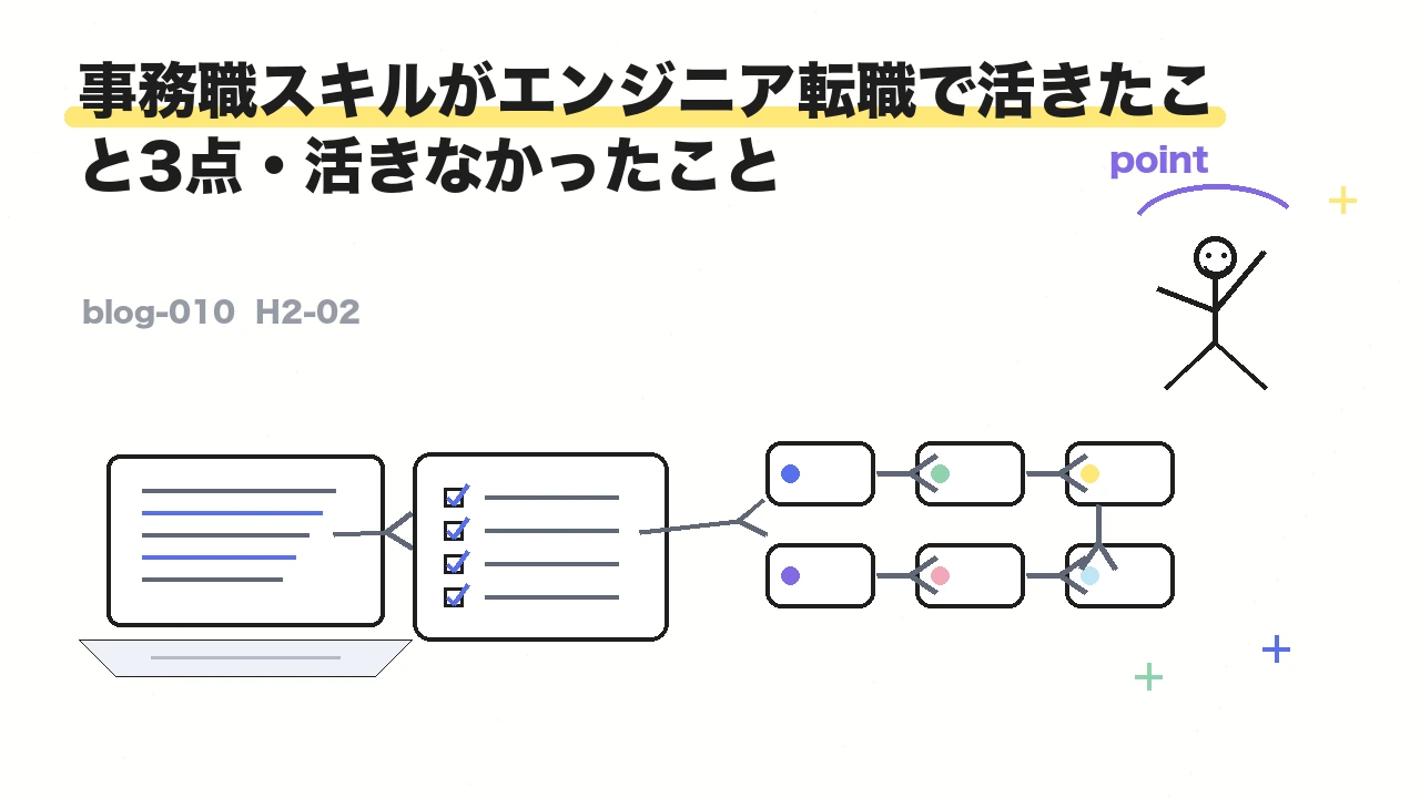 事務職スキルがエンジニア転職で活きたこと3点・活きなかったこと