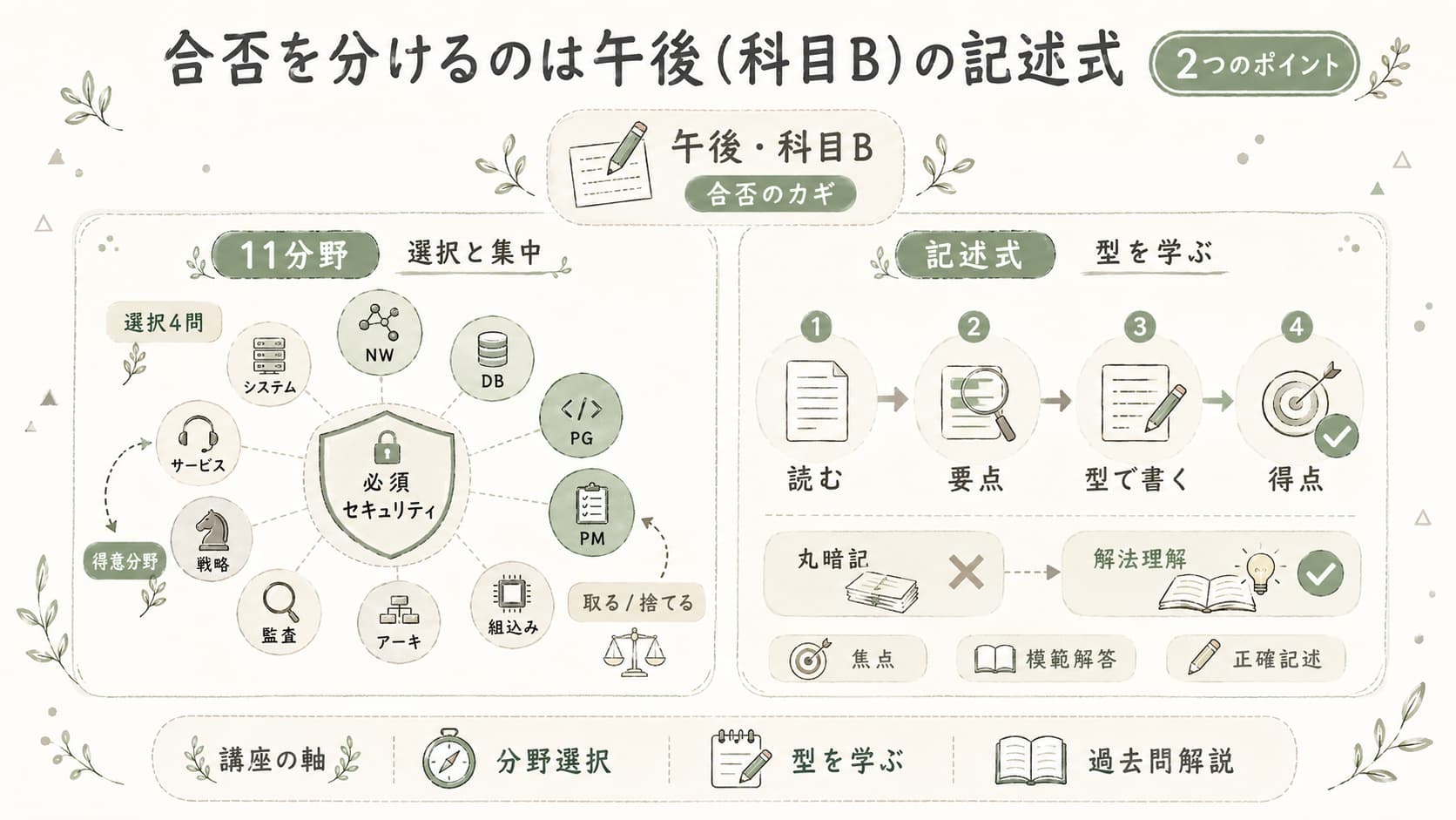 応用情報技術者試験|合否を分けるのは午後(科目B)の記述式
