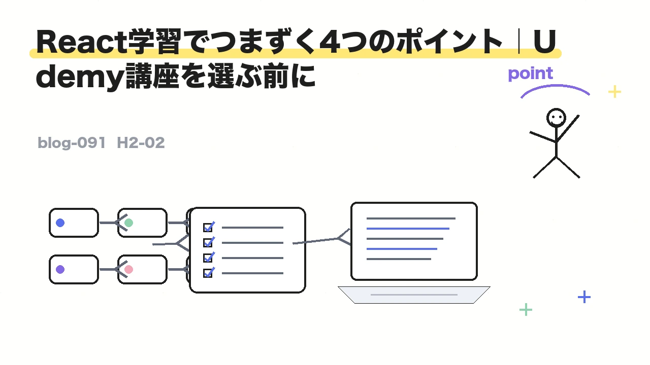 React学習でつまずく4つのポイント|Udemy講座を選ぶ前に