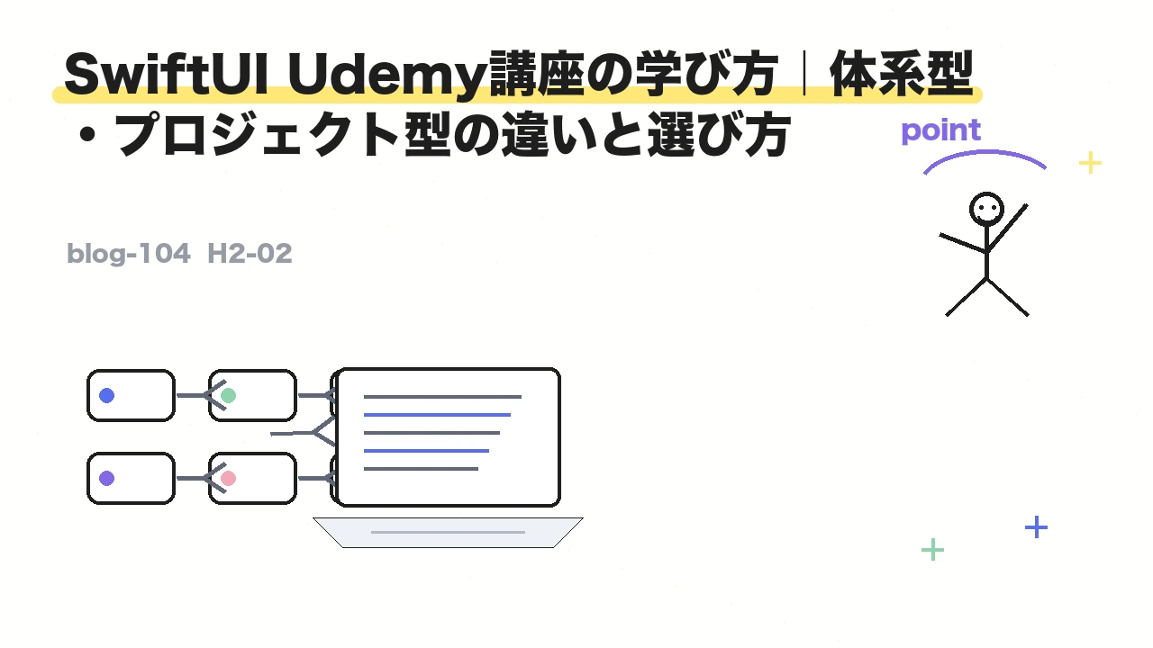 SwiftUI Udemy講座の学び方|体系型・プロジェクト型の違いと選び方