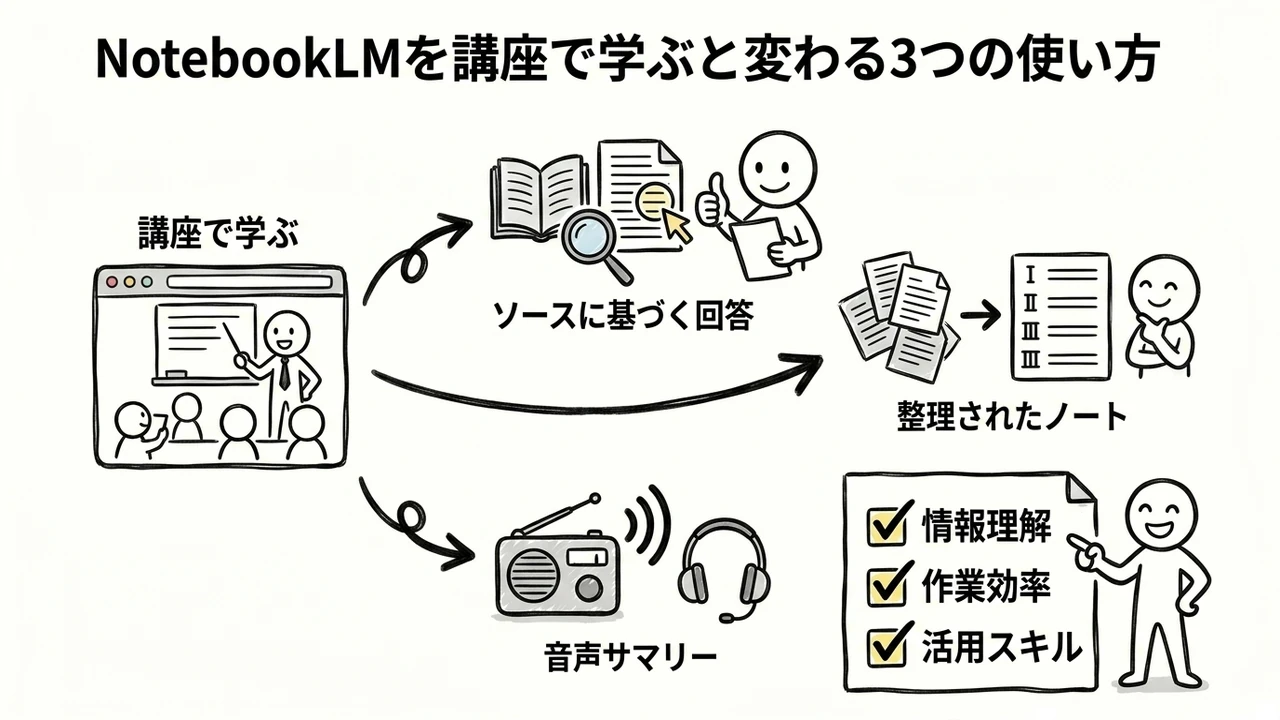 NotebookLMを講座で学ぶと変わる3つの使い方