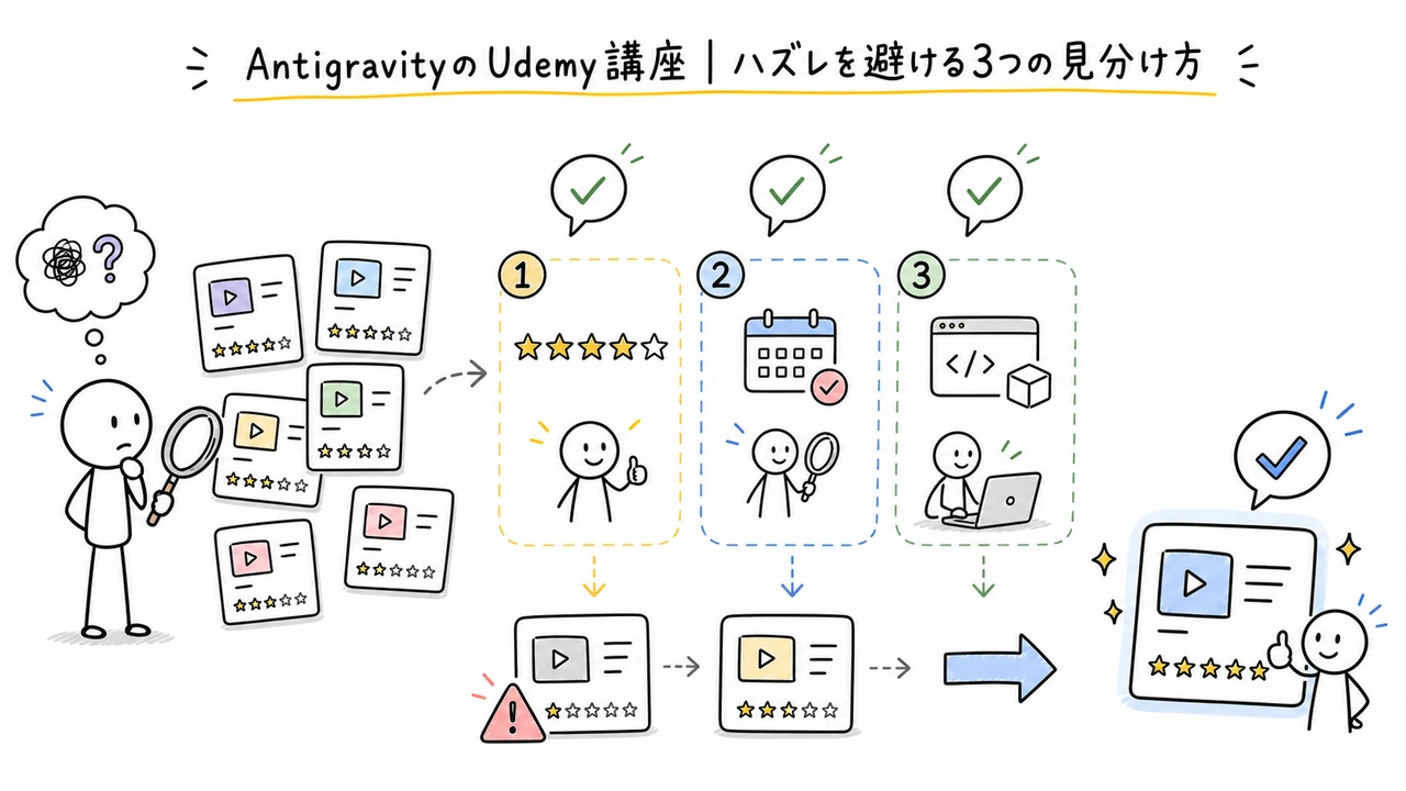 AntigravityのUdemy講座｜ハズレを避ける3つの見分け方