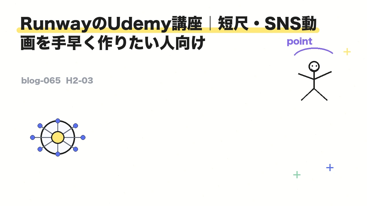 RunwayのUdemy講座｜短尺・SNS動画を手早く作りたい人向け