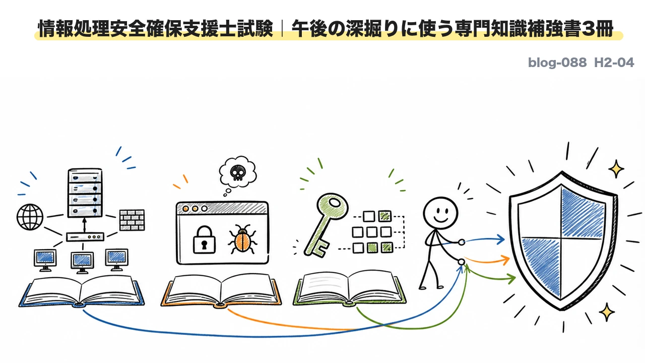 情報処理安全確保支援士試験|午後の深掘りに使う専門知識補強書3冊