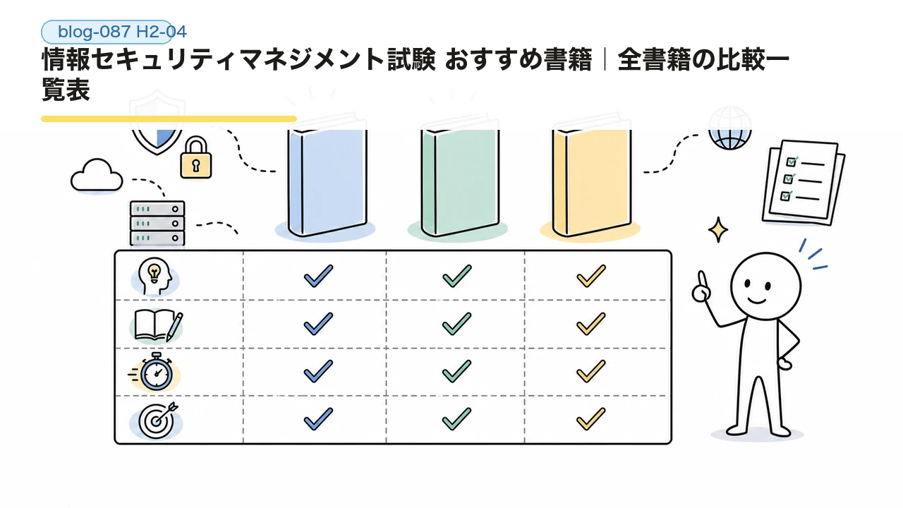 情報セキュリティマネジメント試験 おすすめ書籍｜全書籍の比較一覧表