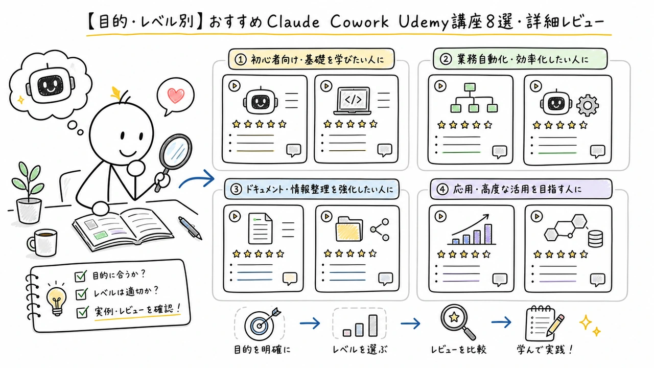 【目的・レベル別】おすすめClaude Cowork Udemy講座8選・詳細レビュー