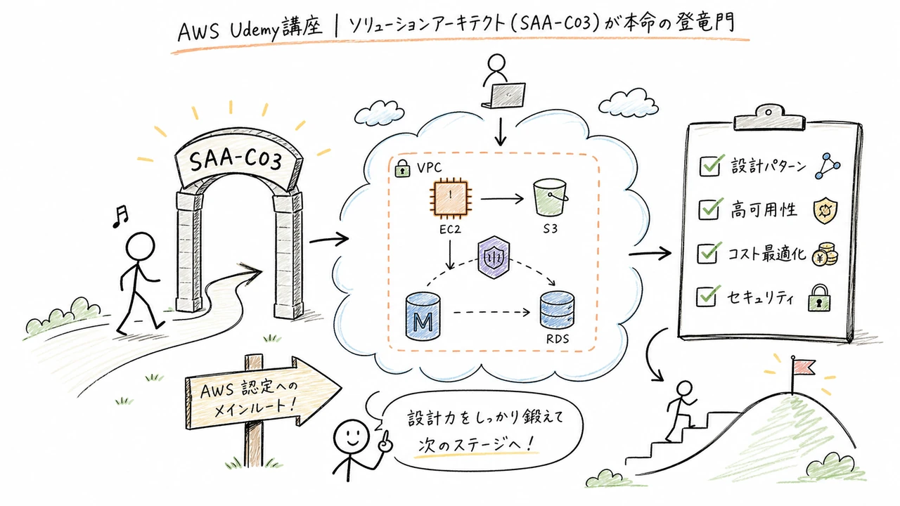 AWS Udemy講座｜ソリューションアーキテクト(SAA-C03)が本命の登竜門