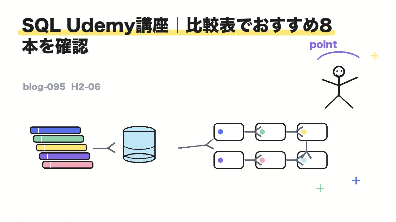 SQL Udemy講座|比較表でおすすめ8本を確認