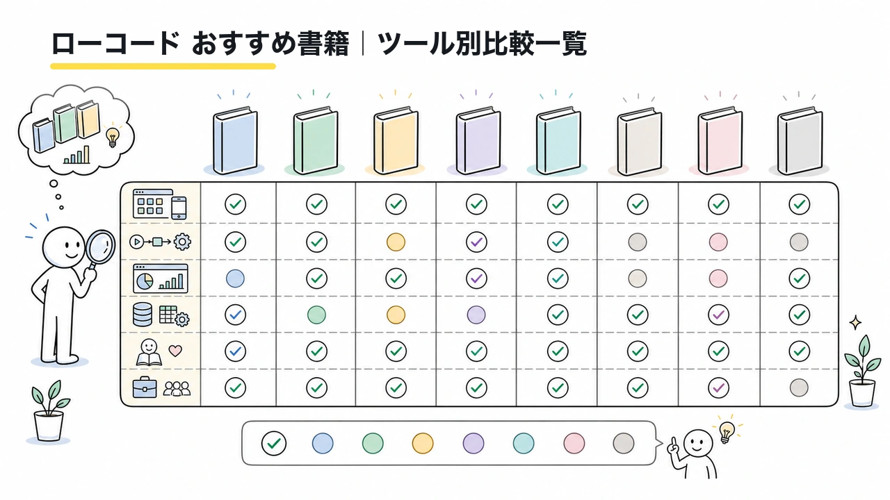 ローコード おすすめ書籍|ツール別比較一覧
