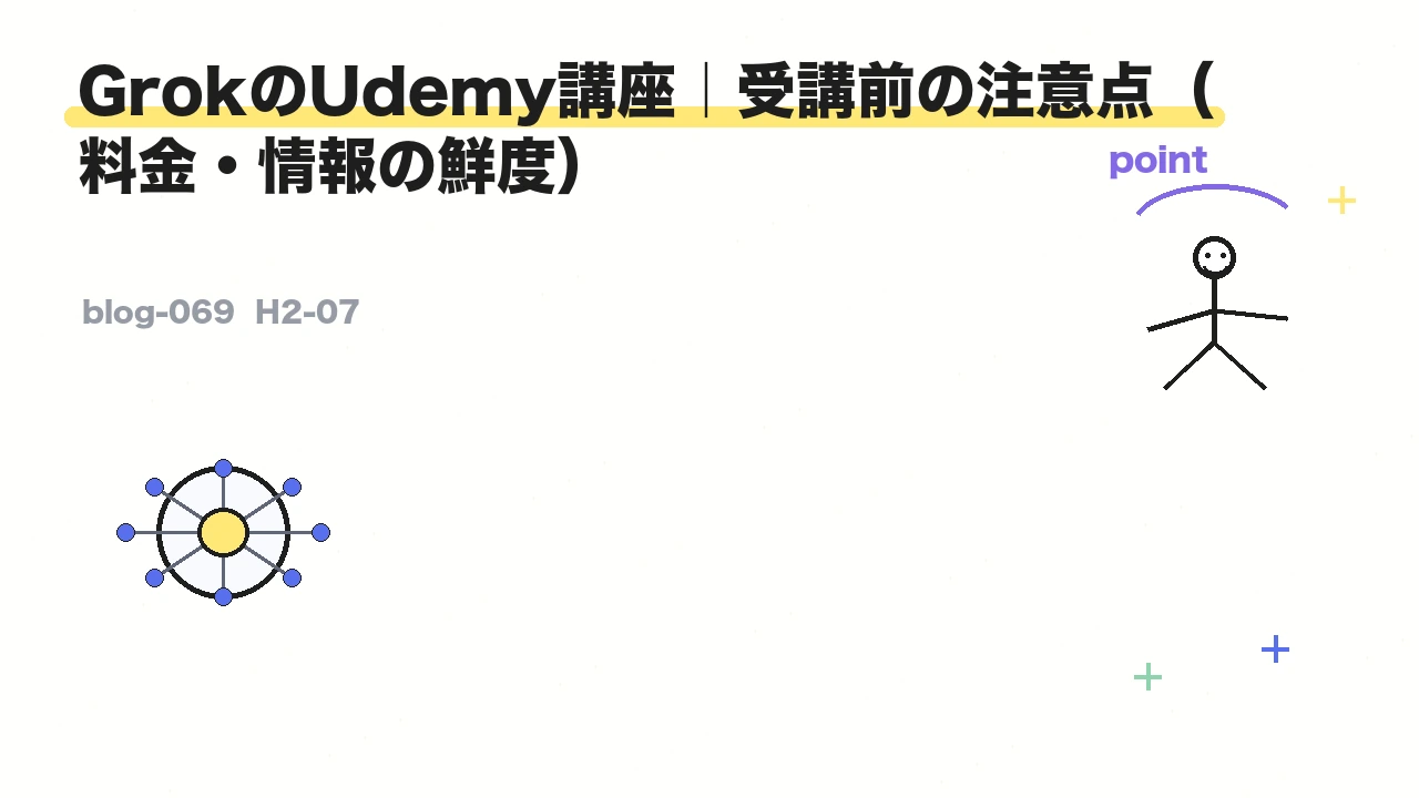 GrokのUdemy講座|受講前の注意点(料金・情報の鮮度)