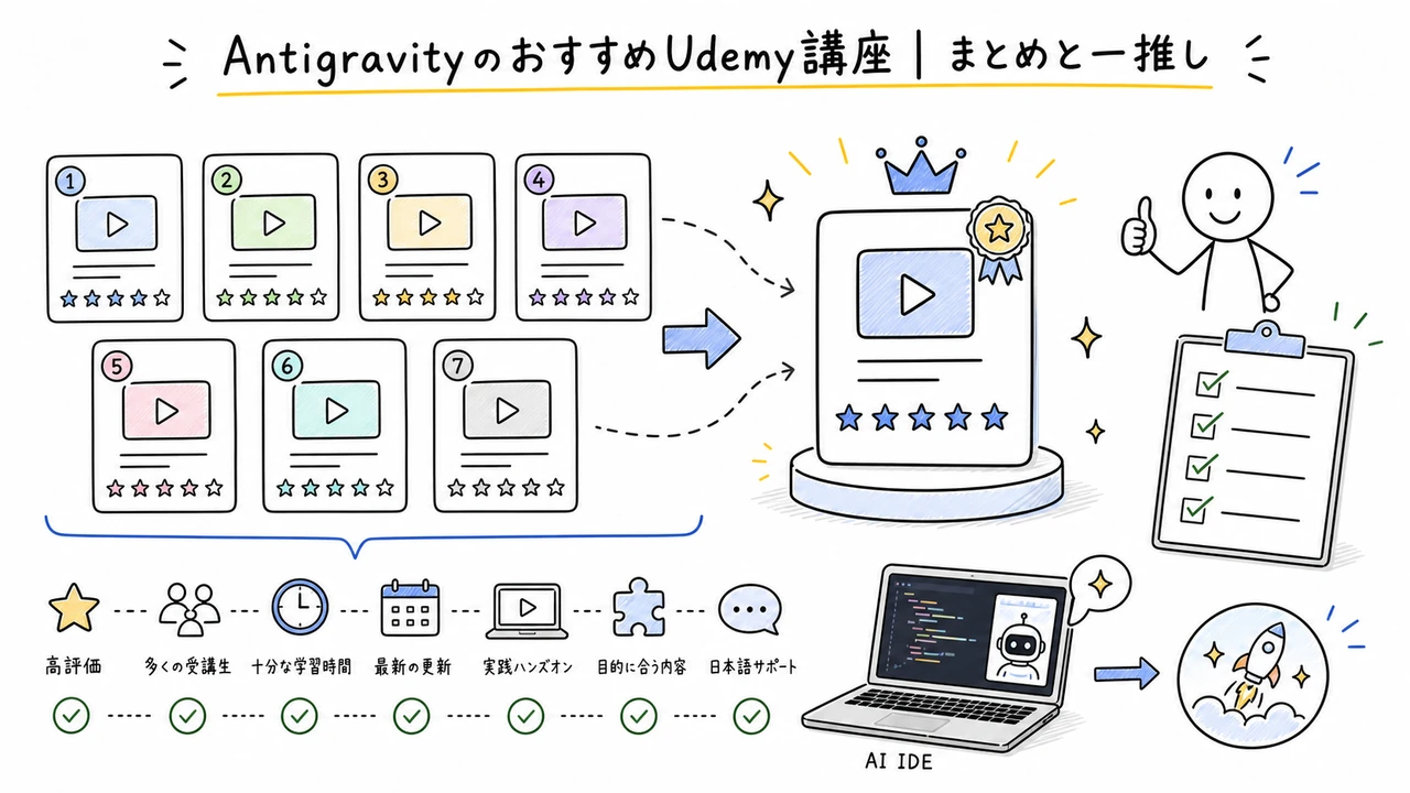 AntigravityのおすすめUdemy講座｜まとめと一推し