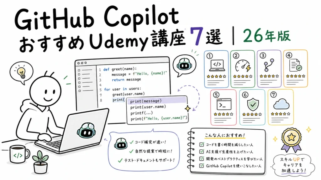 GitHub CopilotおすすめUdemy講座