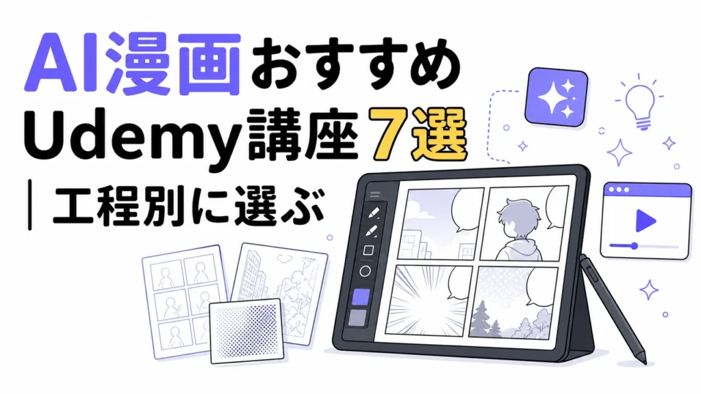 AI漫画おすすめUdemy講座7選｜工程別に選ぶ