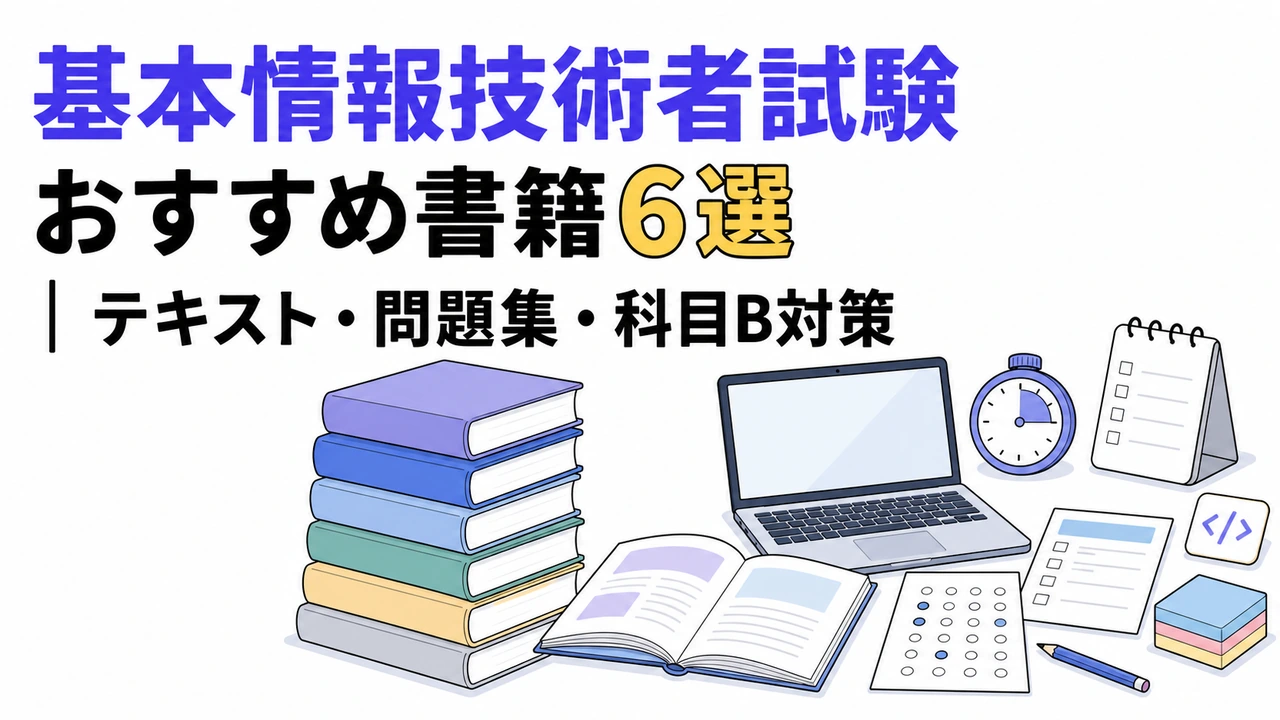 基本情報技術者試験おすすめ書籍6選｜テキスト・問題集・科目B対策を役割別に厳選