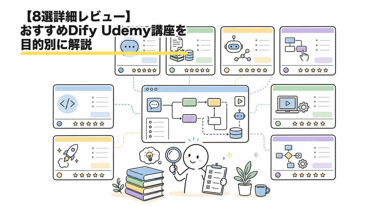 【8選詳細レビュー】おすすめDify Udemy講座を目的別に解説