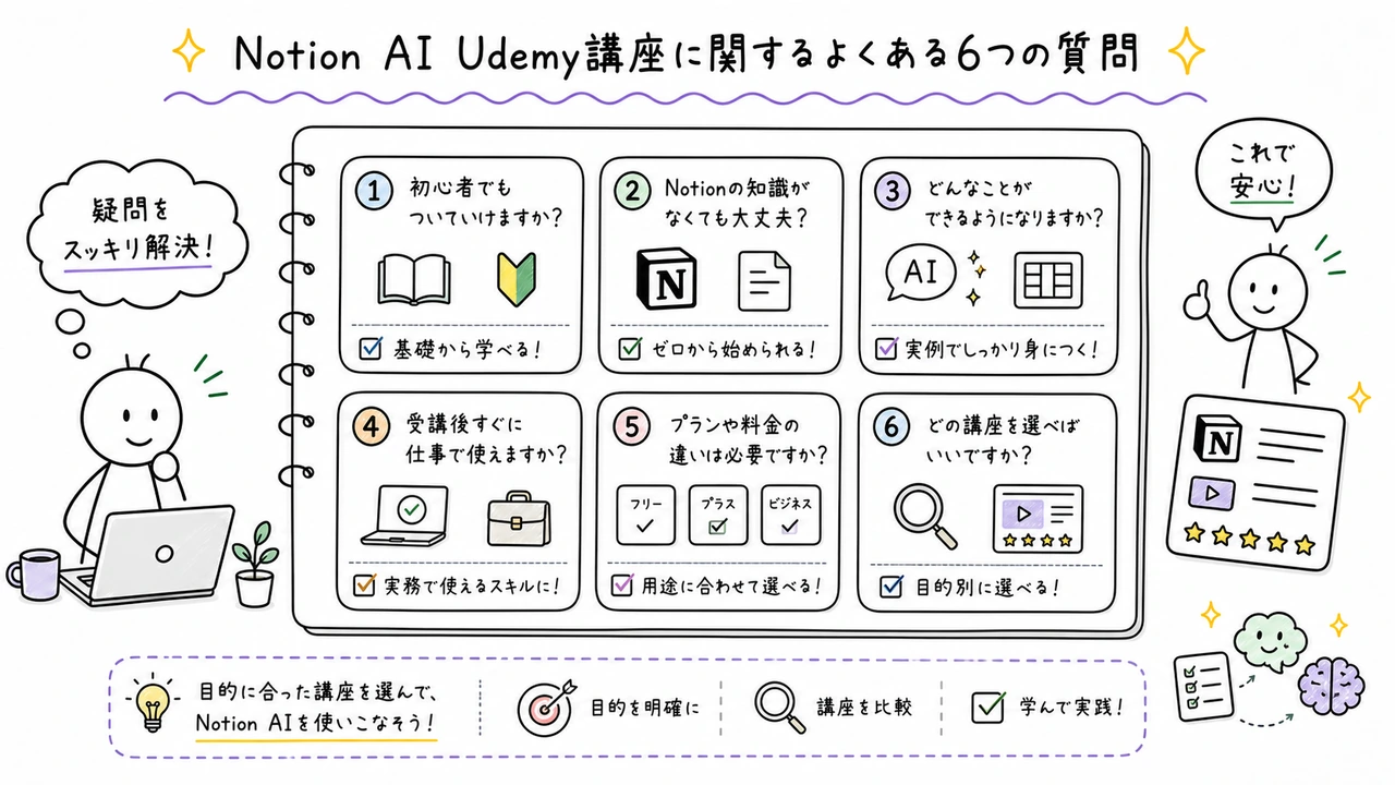 Notion AI Udemy講座に関するよくある6つの質問